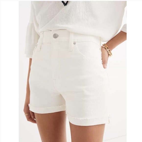 Madewell Pants - NWT! Madewell High-Rise Denim Shorts in Tile White